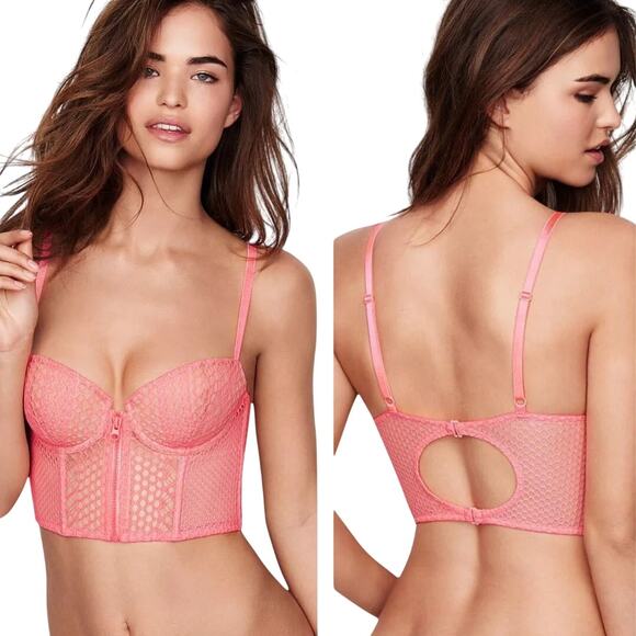 NWT VICTORIA'S SECRET Very Sexy After Dark Crochet Long Line Bra Sz 32DD - Picture 1 of 7